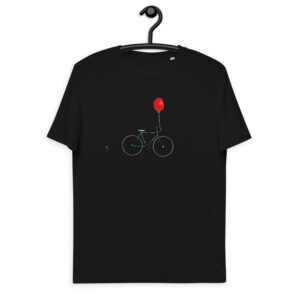 Bicicleta con globo rojo